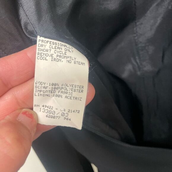 Scott McClintock Black Embroidered Faux Scarf Mother of the Bride Dress SZ 10 - Picture 6 of 8